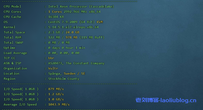 Vultr欧洲斯德哥尔摩机房怎么样?Vultr测评:下载速度、速度延迟、路由丢包、性能测评、流媒体解锁-老刘博客