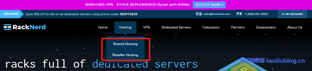 RackNerd：经销商托管主机/cPanel共享主机特价低至$9.98/年，可选洛杉矶、迈阿密、德国、法国和新加坡机房