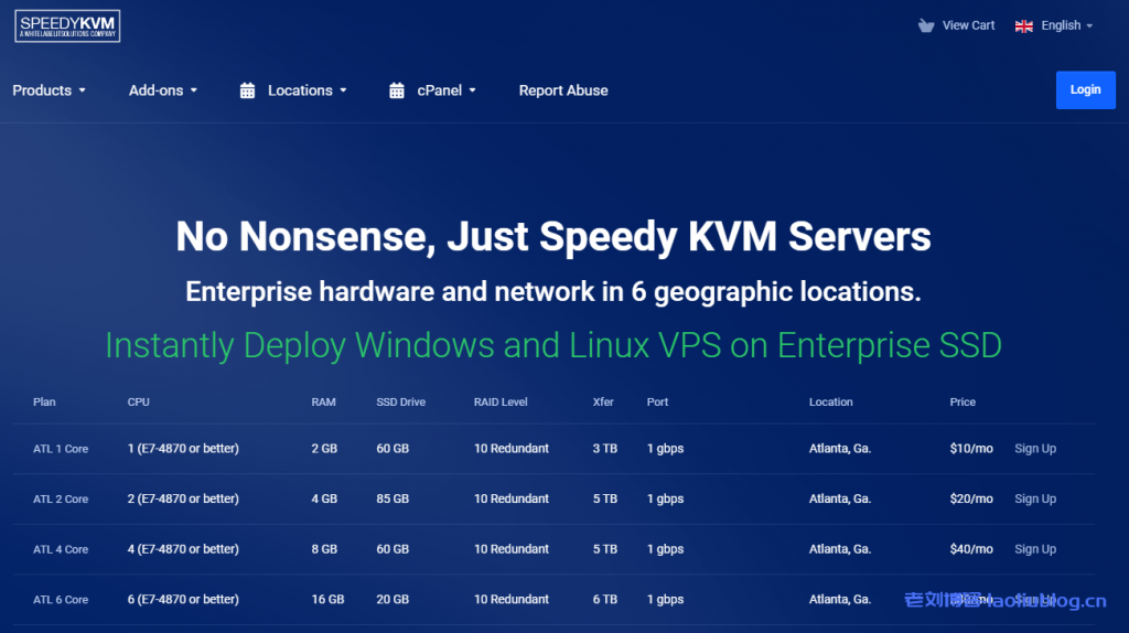 SpeedyKVM黑五促销7折优惠！$7/月/2GB内存/60GB SSD空间/3TB流量/1Gbps端口/KVM/洛杉矶/西雅图/达拉斯等