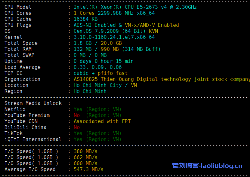 HostingViet越南便宜VPS主机测评：Cloud VPS Basic1，越南原生IP，解锁奈飞/Tiktok流媒体