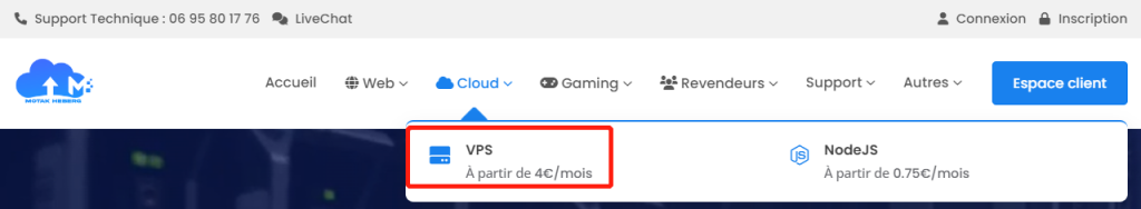 欧洲法国vps主机低至€4/月！Motak Heberg：1核/2G内存/100G硬盘/不限流量@1Gbps带宽