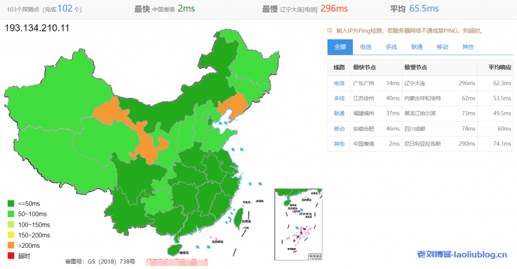 野草云怎么样？年付138元的野草云香港BGP线路VPS测评分享，香港原生IP，解锁奈菲/油管，网络延迟65.5ms