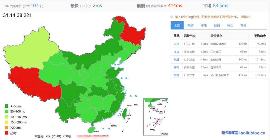 DigitalVirt日本软银VPS测评：双ISP IP，BBTEC软银线路，300Mbps带宽可跑满！网络延迟83.5ms，电信用户油管跑1.7万，联通用户油管跑10万Kbps！