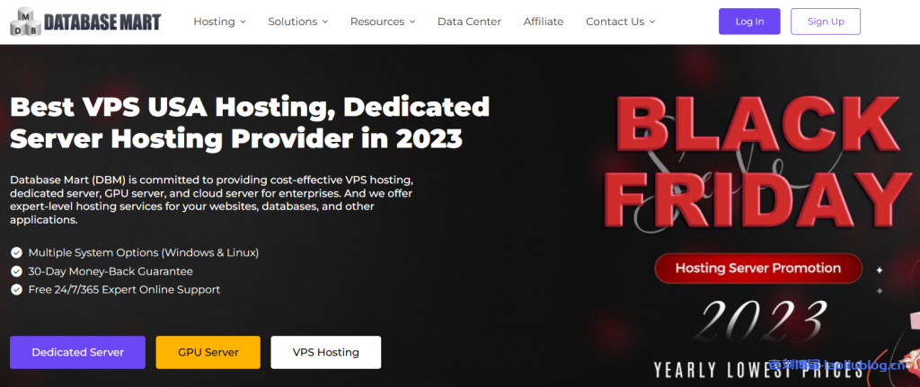 Database Mart：VPS/GPU/独服黑五优惠提前享 $0.99/月 2折起 原生美国IP 带宽不限流