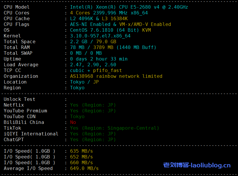 简单测评下LisaHost日本原生大带宽VPS,399元/年/1核1G/10G NVMe/600G流量@100M带宽,解锁Tiktok等日区流媒体